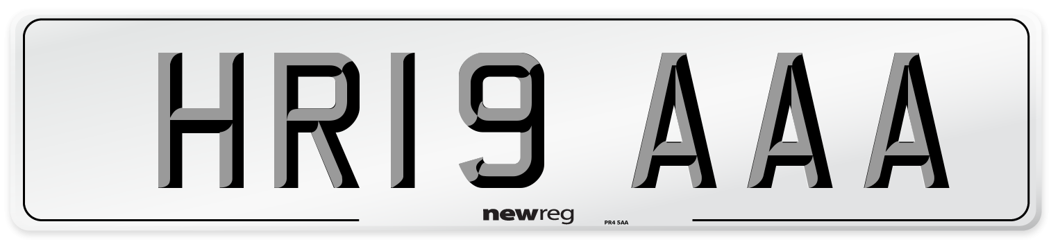 HR19 AAA Number Plate from New Reg